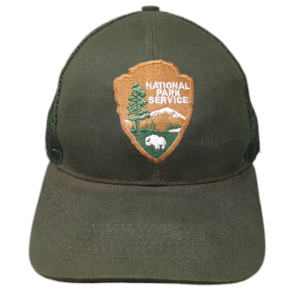 R&R Uniform Trucker Hat Green XL National Park Service Mesh Snapback USA Vintage